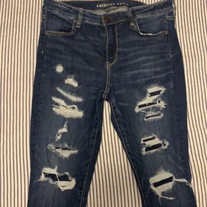 American Eagle next level stretch skinny jeans, distressed, no holes